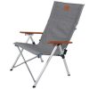 Silla Plegable Joplin Luxury, Tapizada, Gris Moteado, Reposabrazos De Madera