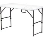 Table Easy 1, 122x61cm,hdpe Top Blanco=4,2kg,marco De Acero,altura Ajustable 2