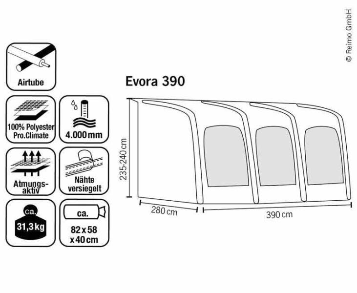 Avance ligero Caravana hinchable Teilzelt E-Sport Air 325 XL - Dasicaravan