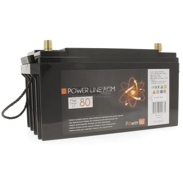 Powerlib 80 Line Power Line AGM batería auxiliar 1