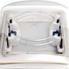Visión de la campana de techo Vent S Pro 28x28 cm White, vidrio de humo, persianas dobles plisadas