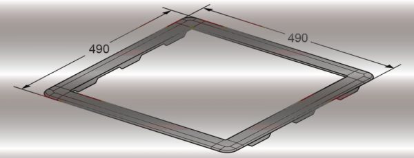Ducato de marco adaptador para sistemas de aire acondicionado del techo y ventanas de techo 40x40cm 2
