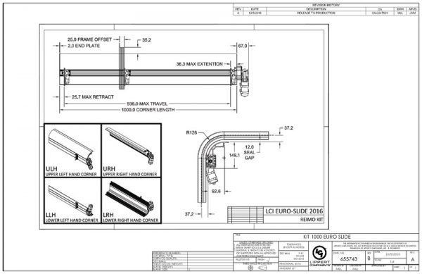Euro Slide System Kit estándar para la longitud de extensión 1000 mm 2