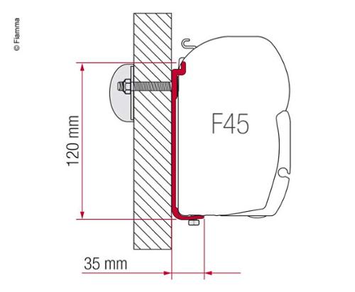 Toldo FIAMMA - Adaptador pared F45 AS110 190-230cm 1