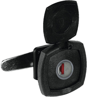 Flap Lock cuadrado negro sin cilindro + llave 1