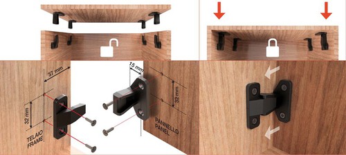 Conector de madera negro 16x 2