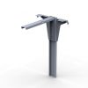Pierna de mesa plegable de furgoneta, altura 600 mm, anodizado de aluminio