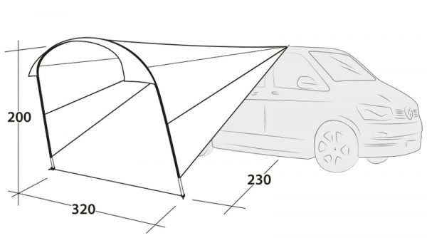 Sonnensegel Touring Canopy, B320xt230xb200cm anbauhöhe 180-240cm 2