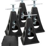 Bock de Plástico de soporte - 4 piezas, negro, altura de 30-42 cm, incluidas las placas 2