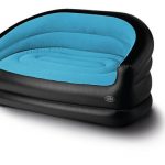 Sofá inflable RELAX DOBLE, 145x78x65cm, negro/azul hielo 2