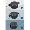 Juego de olla de campamento 6-PCS- 3 macetas con tapa de vidrio sin sartén - Imagen 2
