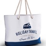 Bolsa de playa para viajes de vacaciones, Lona, 60x40x14cm 2