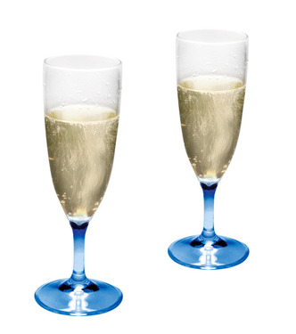 Copas De Plástico Champagne Tarifa 160ml Mango Azul, San, Set De 2 Mangos, Material: San 1