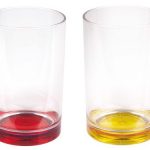 Copas De Plástico Con Fondo De Color 350 Ml Set De 2 Amarillo + Rojo 2