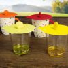 Tapa de silicona para vidrio o taza, diseño de pescado, 4-PC., Incl.