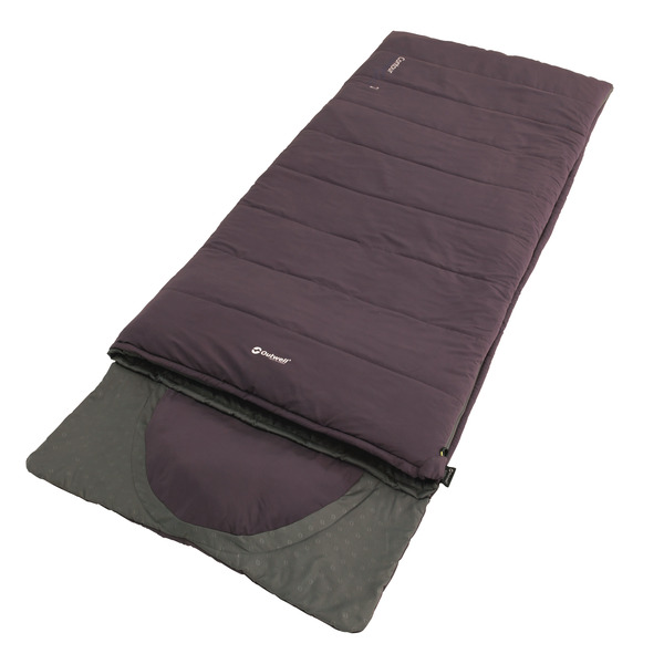 Contorno del saco de dormir del techo morado oscuro, 220x85 cm, almohada integrada 1