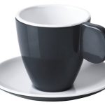 Tazas para espresso de melamina, juego de 2, antracita/blanco, 2 tazas + 2 platillos 2