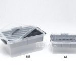 Caja de almacenamiento Q-line MultiBox 6L, transparente/metal 3