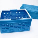 Caja plegable 32L con bolsa de refrigeración, azul/blanco 5