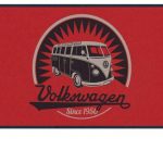 VW Collection Bulli-Türmatte, Rot Vintage Bus Logotipo, 75x50cm, 100%Nylon 2