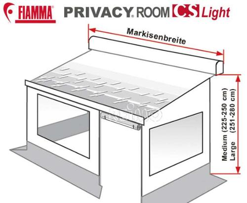 Fiamma Privacy Room CS Light Para Tello de Caravana con sistema de clip rápido - Privacidad CS Light F.310cm 2