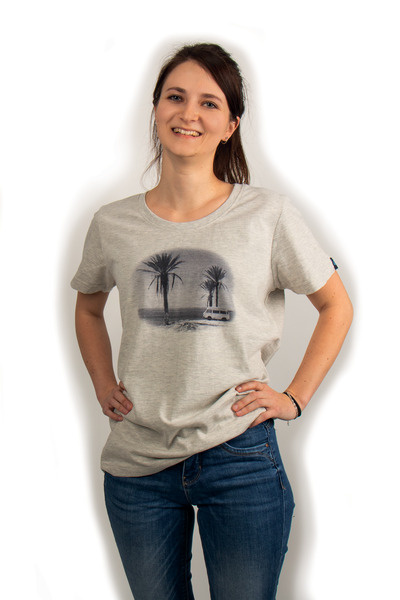 Camiseta Mujeres VW, Melange gris claro, 100% algodón- 1