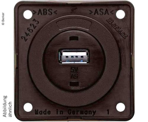 Conector USB incorporado, marrón mate, 12V, 3A Corriente de salida 1