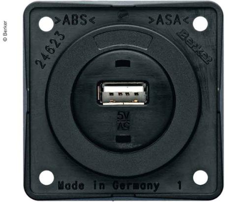 Conector USB incorporado, antracita mate, 12V, 3A Corriente de salida 1