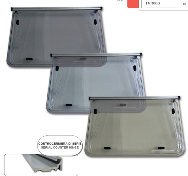 Ventanas NRF Serie Oceanía Guía de Color Gris 1200 x 520 mm