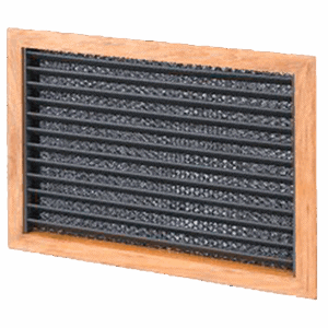 REJILLA DE ENTRADA DE AIRE 254X254 MM (10'x10') CON MARCO DE PLÁSTICO BLANCO + FILTRO